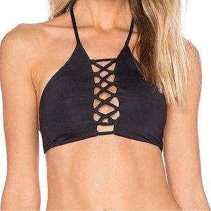 L*Space Nikki Bikini Top, Black, Large, NWT